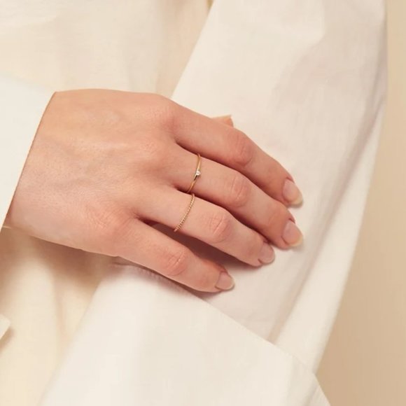 NEW 14K Gold Filled CZ Minimalist Stacking Ring, Everyday Jewelry Christmas Gift - Picture 4 of 8